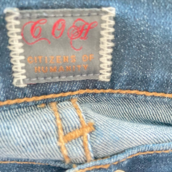 Blue jeans distressed Citizen of Humanity soft stretchy jeans Jr bootcut 32/31 - Picture 6 of 9